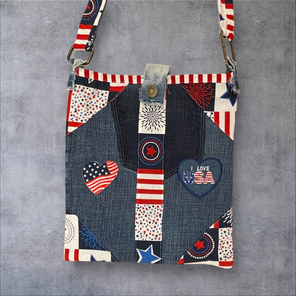 Handmade Jean Purse-America Design